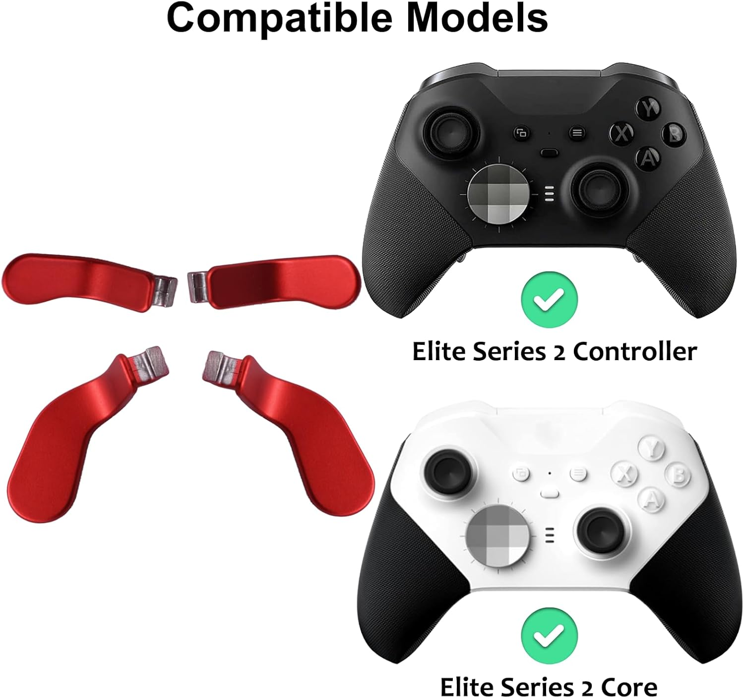 4 Pcs Elite Controller Paddles for Xbox Elite Controller Series 2,Metallic Interchangeable Paddles Hair Trigger Locks Replacement Parts for Xbox Elite Series 2 Core(Red) image number 4
