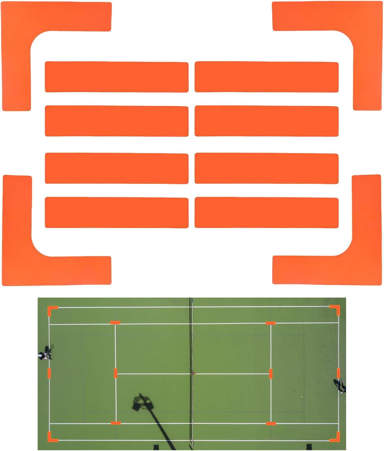 Court Line Marker Kit | Court Lines Marking Kit Throw down Markers - Anti-Slip Wind-Resistant Tennis Sports Throw down Accessories for Outdoor Training Field Backyard School Park Lawn Driveway - Blue image number 7