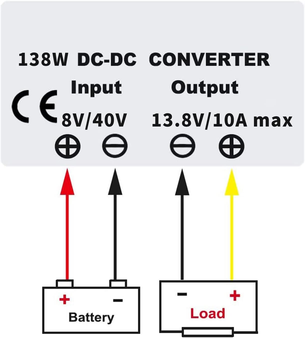 DC 8V-40V to 13.8V 10A 138W Regulator Waterproof Module Transformer Golf CART Voltage Reducer Automatic Buck Boost Converter for Club Car LED Light,Regulator and DC-DC Converter for Car Power Supply. image number 6