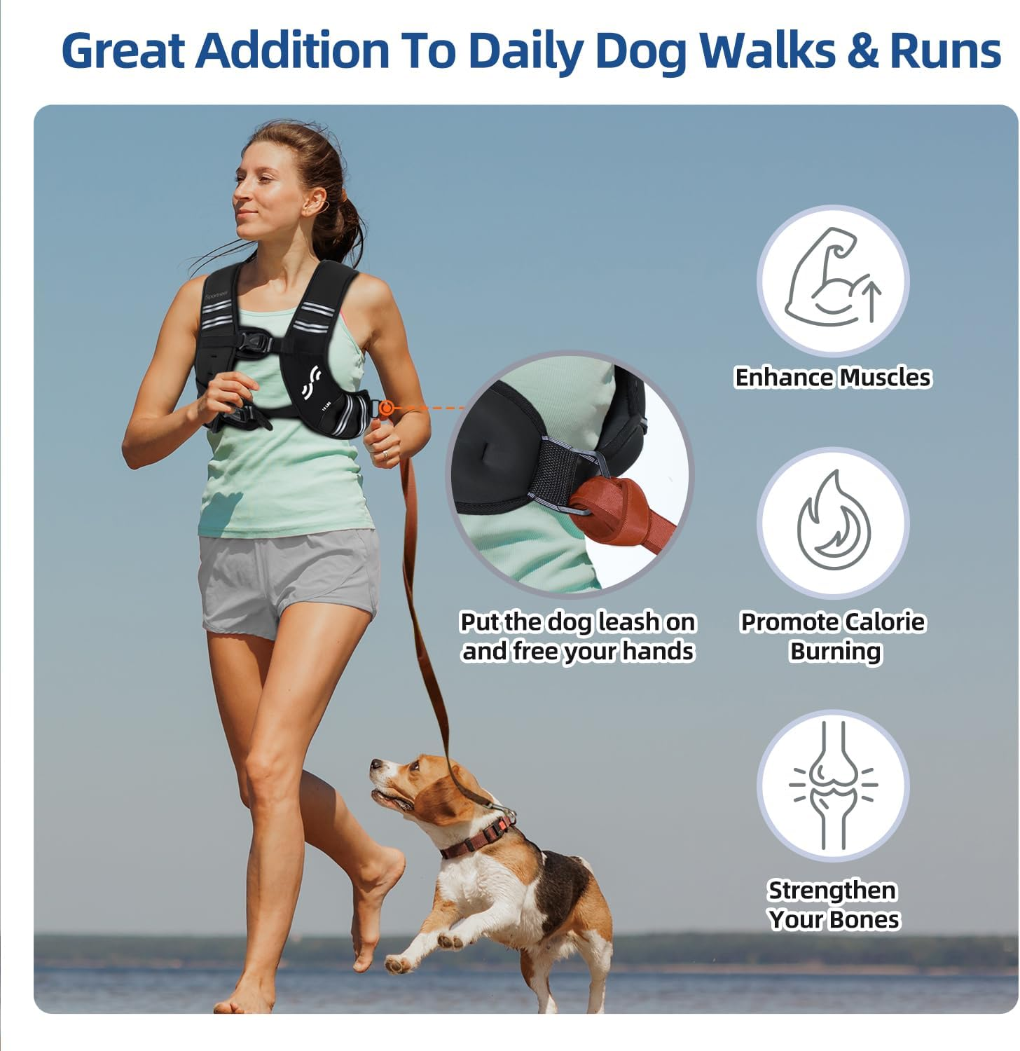 Sportneer Weighted Vest Woman: 5.4Kg/6.8Kg/9Kg/11.3Kg Running Vest with Phone Bag, Women Weight Vest for Running Jogging Strength Training Weight Loss Walking Fitness image number 5