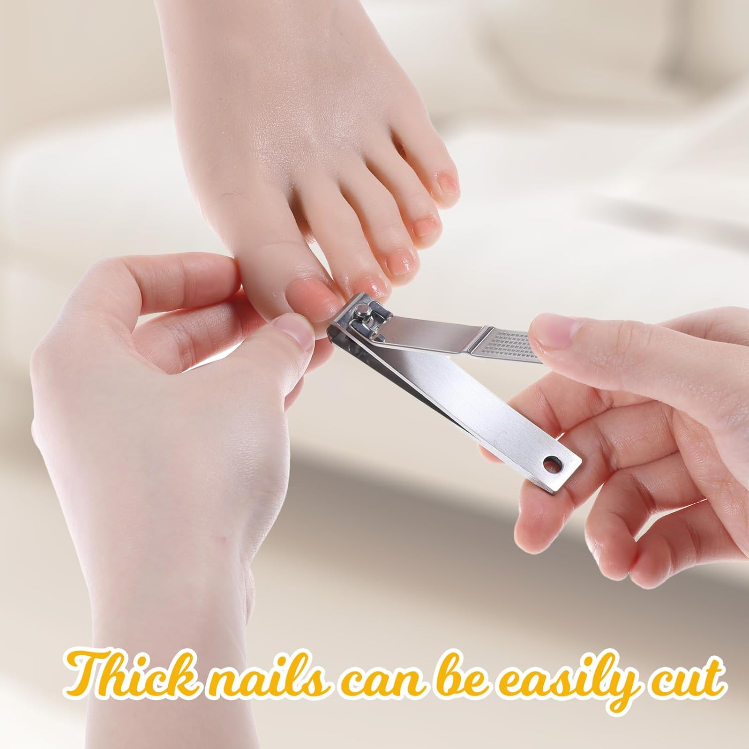 6 Pieces Straight Nail Clippers for Thick Nails Edge Toenails Clippers Stainless Steel Nails Cutters Heavy Duty Fingernail Clipper for Men Women image number 6