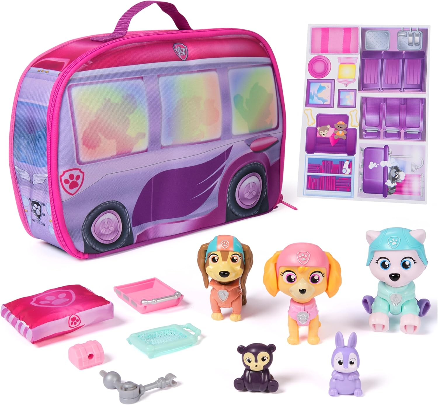 PAW Patrol Skye'S World Pupcation Rescue Set with Skye, Everest and Liberty Bobble Head Toy Figures and Campervan, Kids Toys for Boys and Girls Ages 3 and Up image number 1