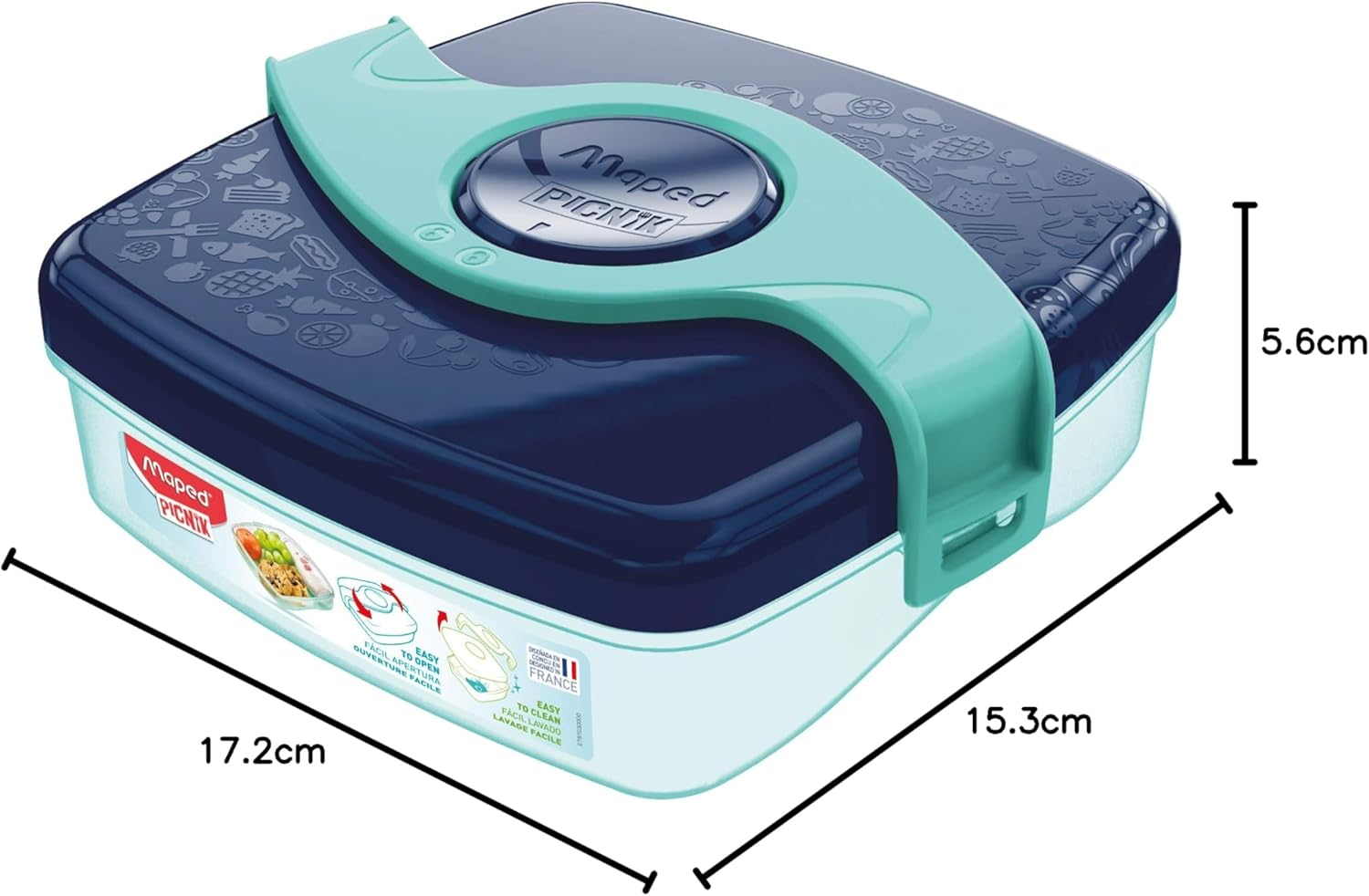 Maped Picnik Origin Easy-Open Snack Box, One Size, Blue (870304)