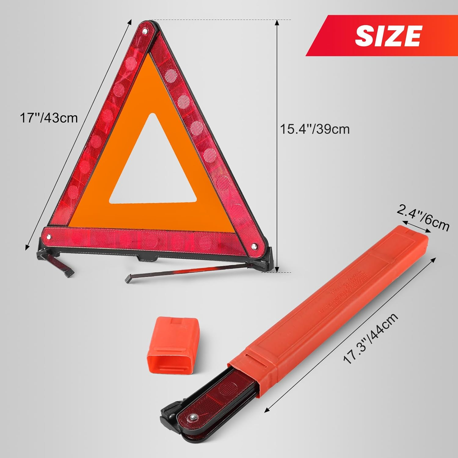 DASBET Emergency Warning Triangles | Roadside Safety Triangle, 3 Pack Foldable Warning Reflective Triangle with Case for Vehicles Breakdown image number 3