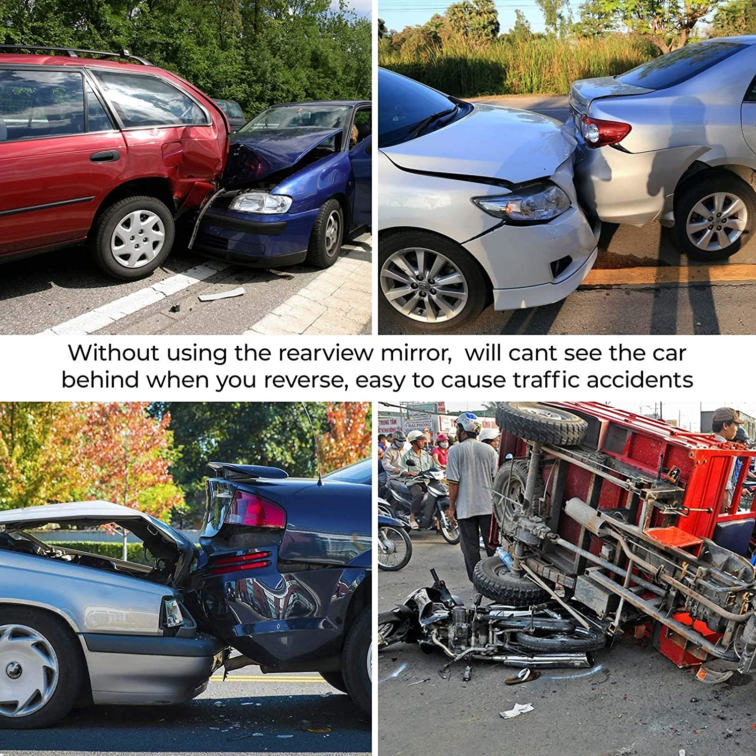 Joytutus Rear View Mirror, Universal 11.81 Inch Panoramic Convex Interior Clip-On Wide Angle Mirror to Reduce Blind Spot Effectively for Car SUV Trucks -Clear - Blue image number 2