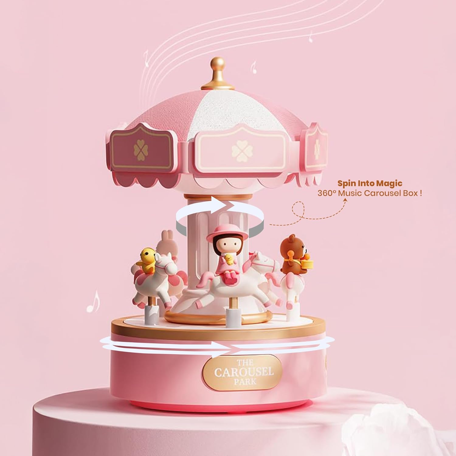 Kids Gift Carousel Music Box USB Rechargeable Night Light Sweet Dream Girl image number 6