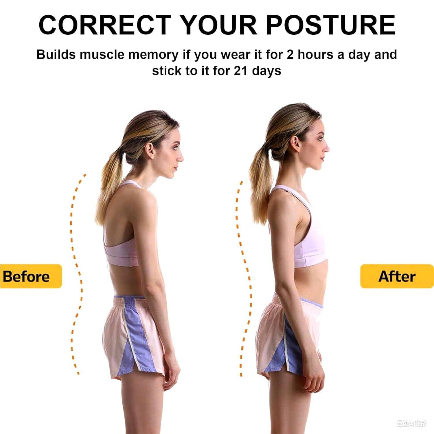 Posture Corrector for Men & Women &ndash; Adjustable Upper Back Brace for Spine Alignment, Shoulder & Neck Support &ndash; Breathable Back Straightener for Clavicle, Slouching & Posture Correction Pain Relief image number 4