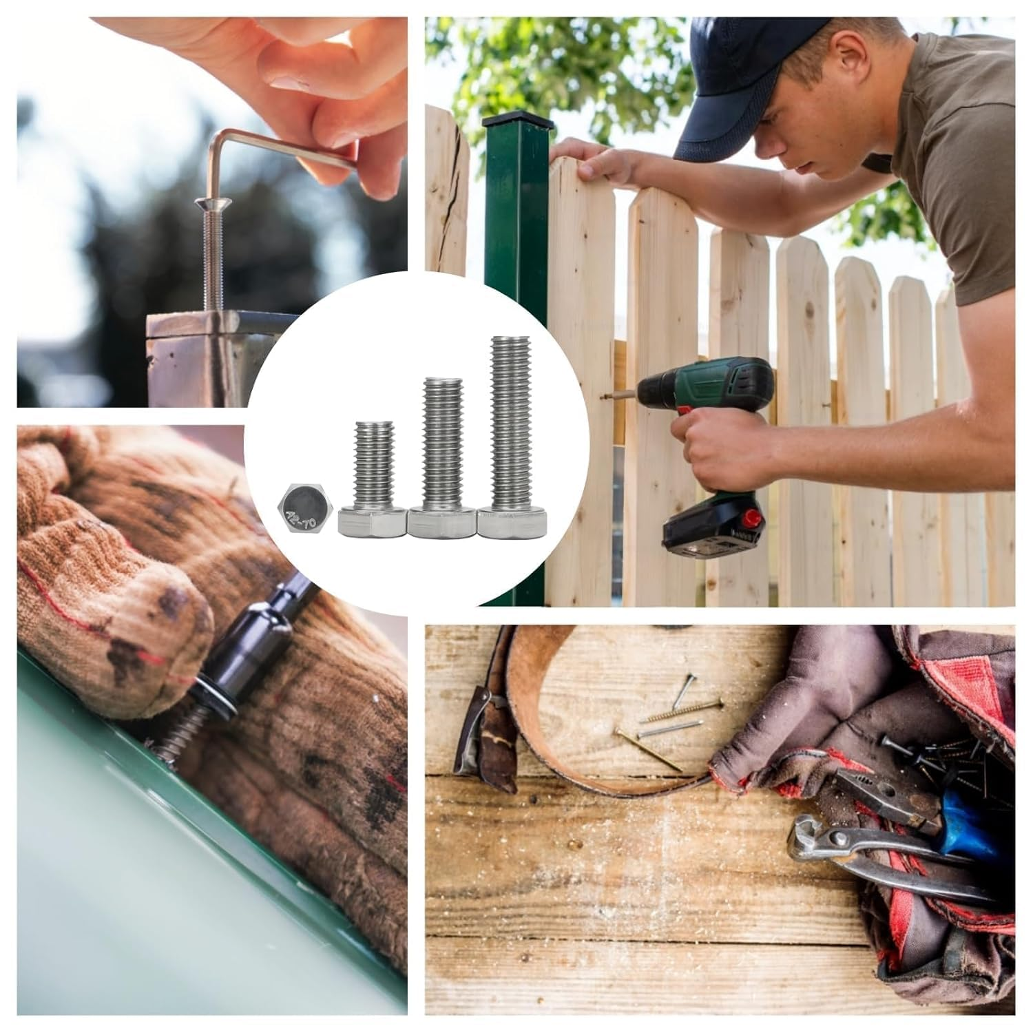 510PCS Hexagon Nuts, M4 M5 M6 Machine Screws with Lock & Flat Washers, Screws Bolts and Nuts Assortment Kit, Grade 10.9 Alloy Steel Hex Socket Button Head Black