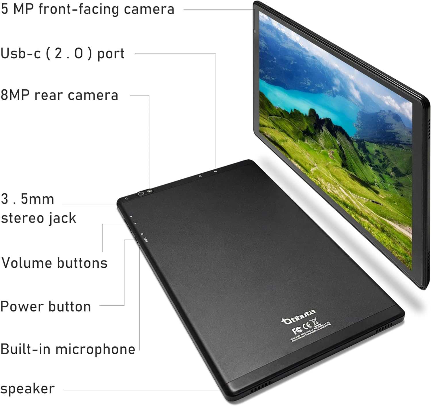 Android 13 Tablet,10 Inch Tablets with Protective Case, Quad Core Processor, 5.0MP Front+8.0Mp Rear Camera, 5000Mah Bluetooth IPS Tablets, Wi-Fi Tablet image number 6