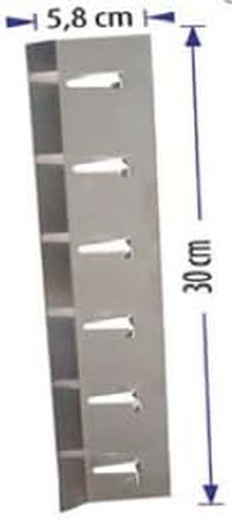 Saraoriginalshop Kitchen Utensil Holder with Extra Strong Adhesive with 6 Hooks with Top Pleats, Stainless Steel Ladle No Drilling Required