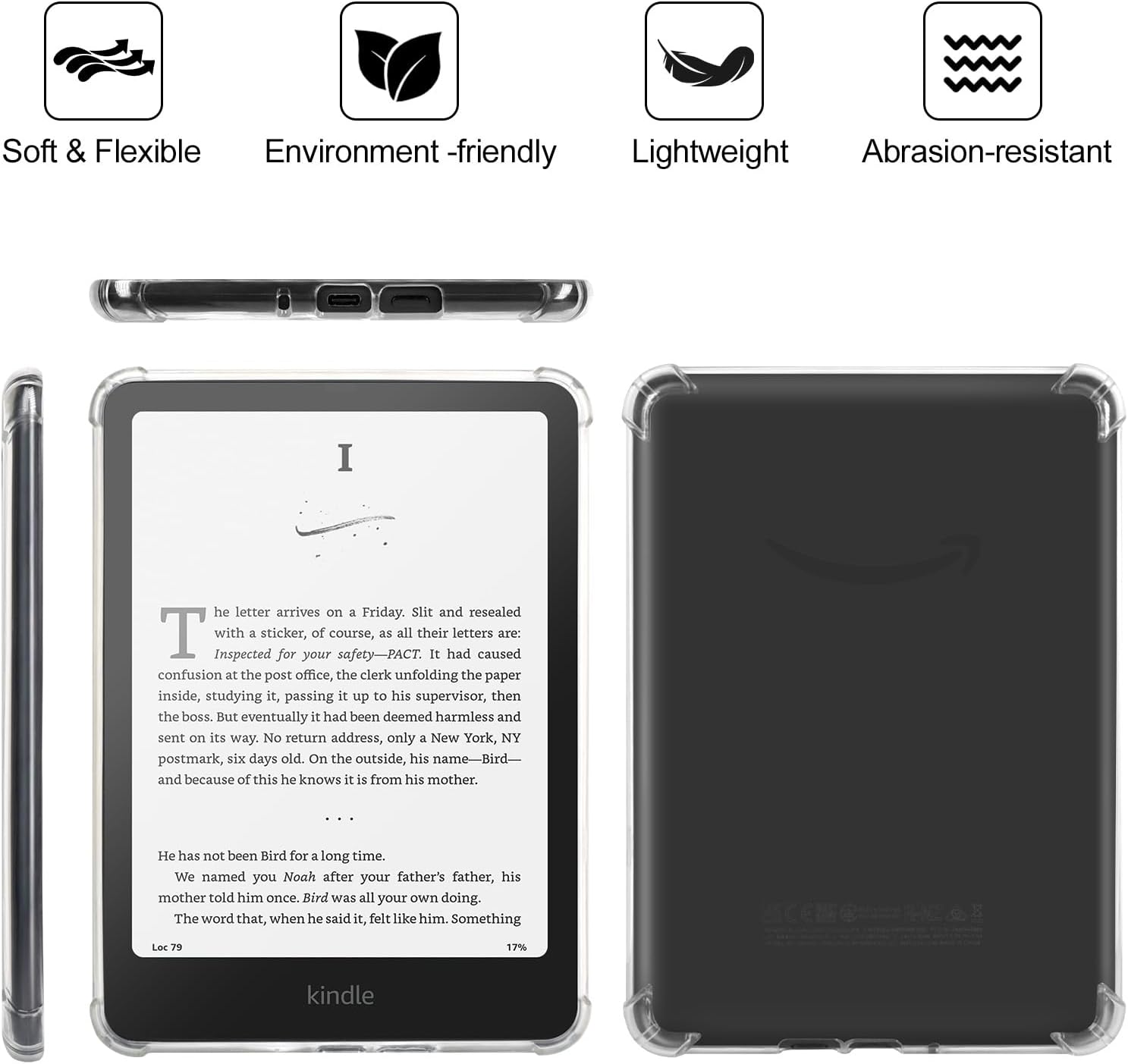 Rsaquar Clear Case for All-New Kindle Paperwhite 12Th Gen 2024 (7-Inch) & Kindle Colorsoft Signature Edition - Lightweight, Scratch-Proof Silicone Back Cover (Clear) image number 6