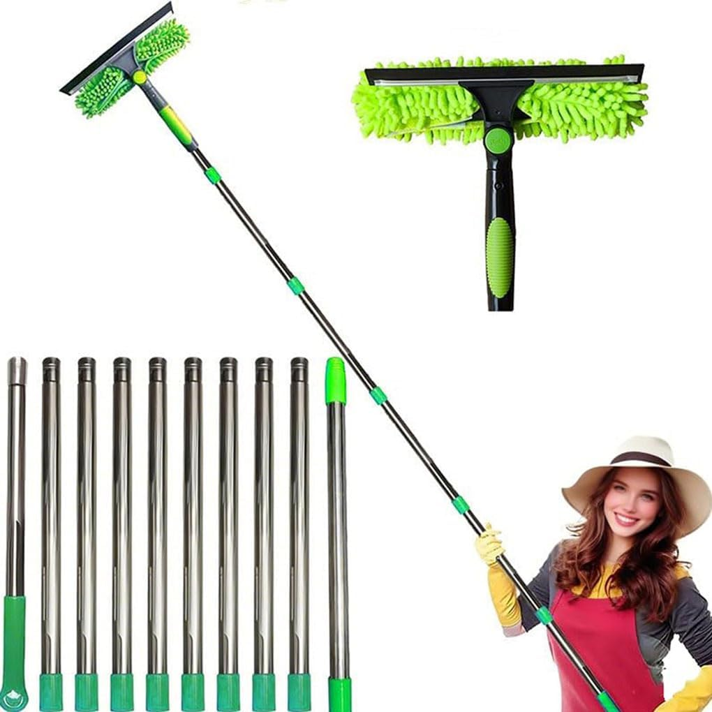 IOIUSKKU Extendable Window Cleaner Pole 5M Telescopic Extension Long Reach Window Cleaning Equipment ABS Window Cleaning Pole, A - C image number 6