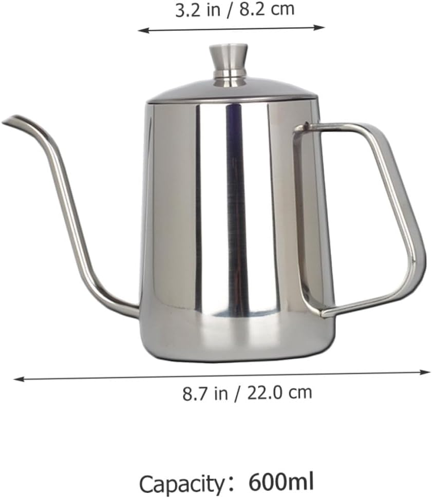 PERSELOSO Stainless Steel Gooseneck Kettle for Coffee Tea Brewing Induction Compatible Long Spout for Precise Pour Control Elegant Office Home Use Heat Resistant Base Easy to Hold Design