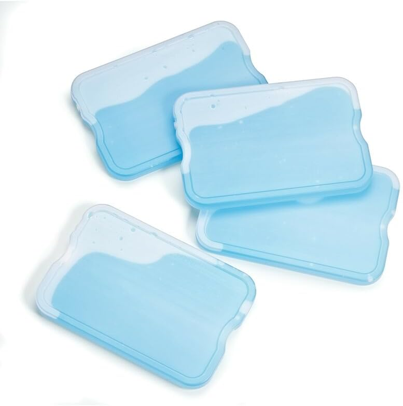 Cool Coolers by Fit & Fresh 4 Pack XL Slim Ice Packs, Quick Freeze Space Saving Reusable Ice Packs for Lunch Boxes or Coolers, Blue, 239ICE, 4 Count (Pack of 1) image number 4