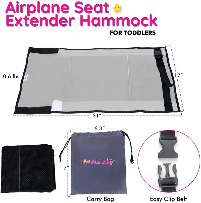 FIVESTARBABY Toddler Airplane Bed - Ultimate Travel Essential | Portable Airplane Seat Extender for Kids (12-36 Months) | Grey Velvet & Polyester image number 4