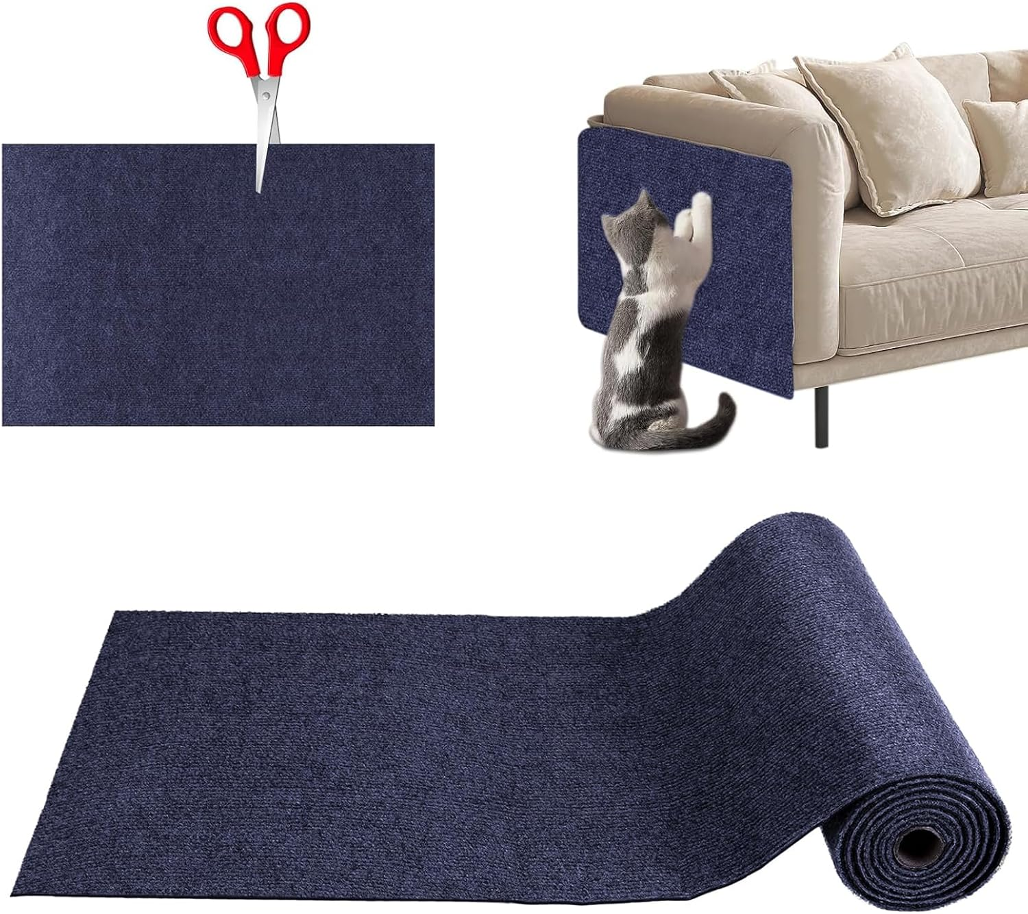 Cat Scratching Mat, Self-Adhesive Scratch Mat, Cat Scratch Protection, Sofa Cat, Scratch Mat Cat Wall, Scratch Wall for Cats, Cat Scratching Mat for Protects Furniture, Couch, Sofa, Wall, Door (Dark image number 6