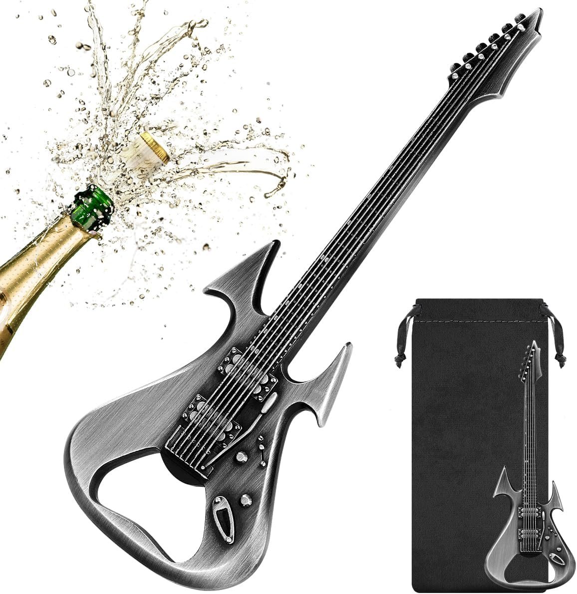 Bronze Guitar Bottle Opener, Beer Gadgets, Guitar Shaped Beer Opener, Novel Gifts for Men Women, Musical Instrument Gift for Guitarist, Musician, Music Presents, Christmas Gifts, Kitchen Pub Tools