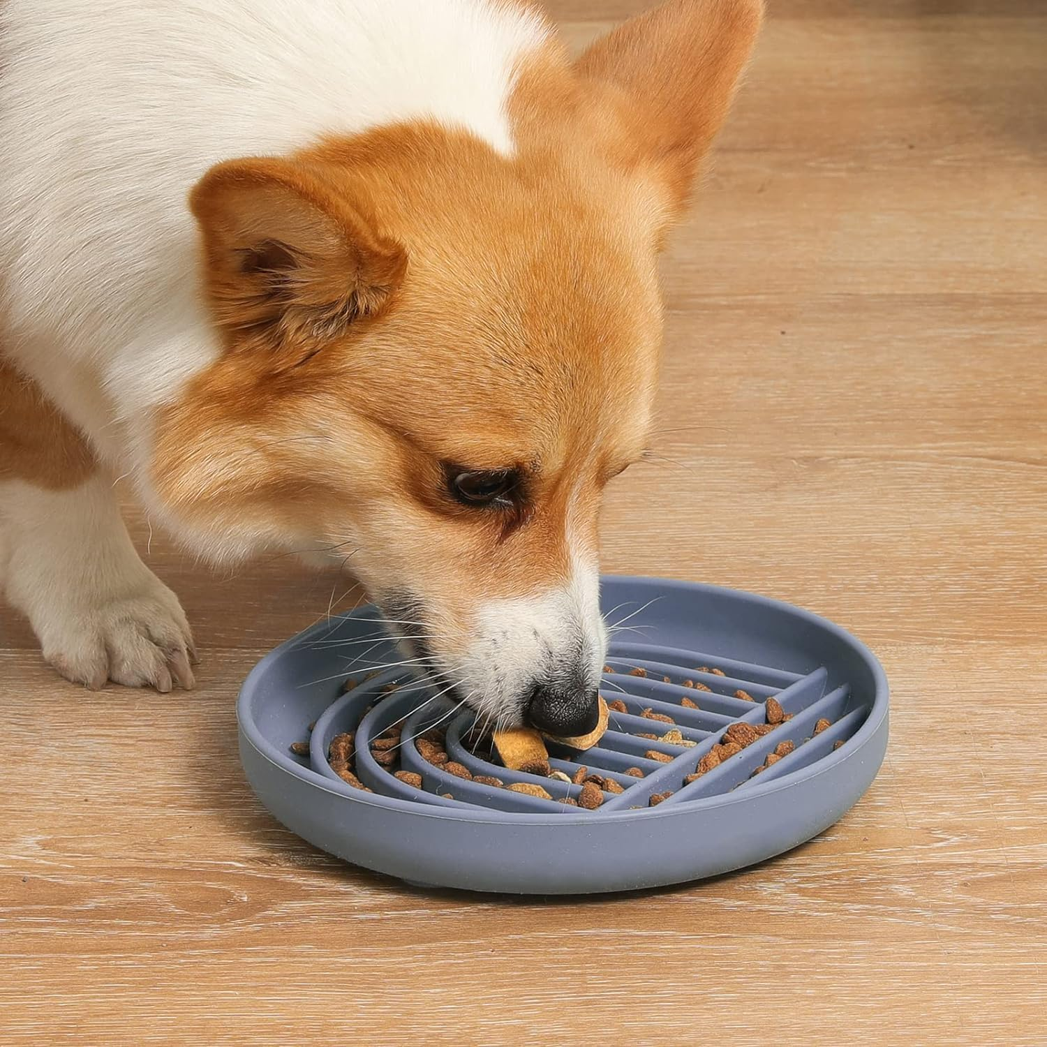 Dog Slow Feeder Bowl, Silicone Slow Feeder Dog Bowls for Healthy Eating,Puppy Slow Feeder Non-Slip Design Dishwasher Microwave Safe (Grey) image number 6