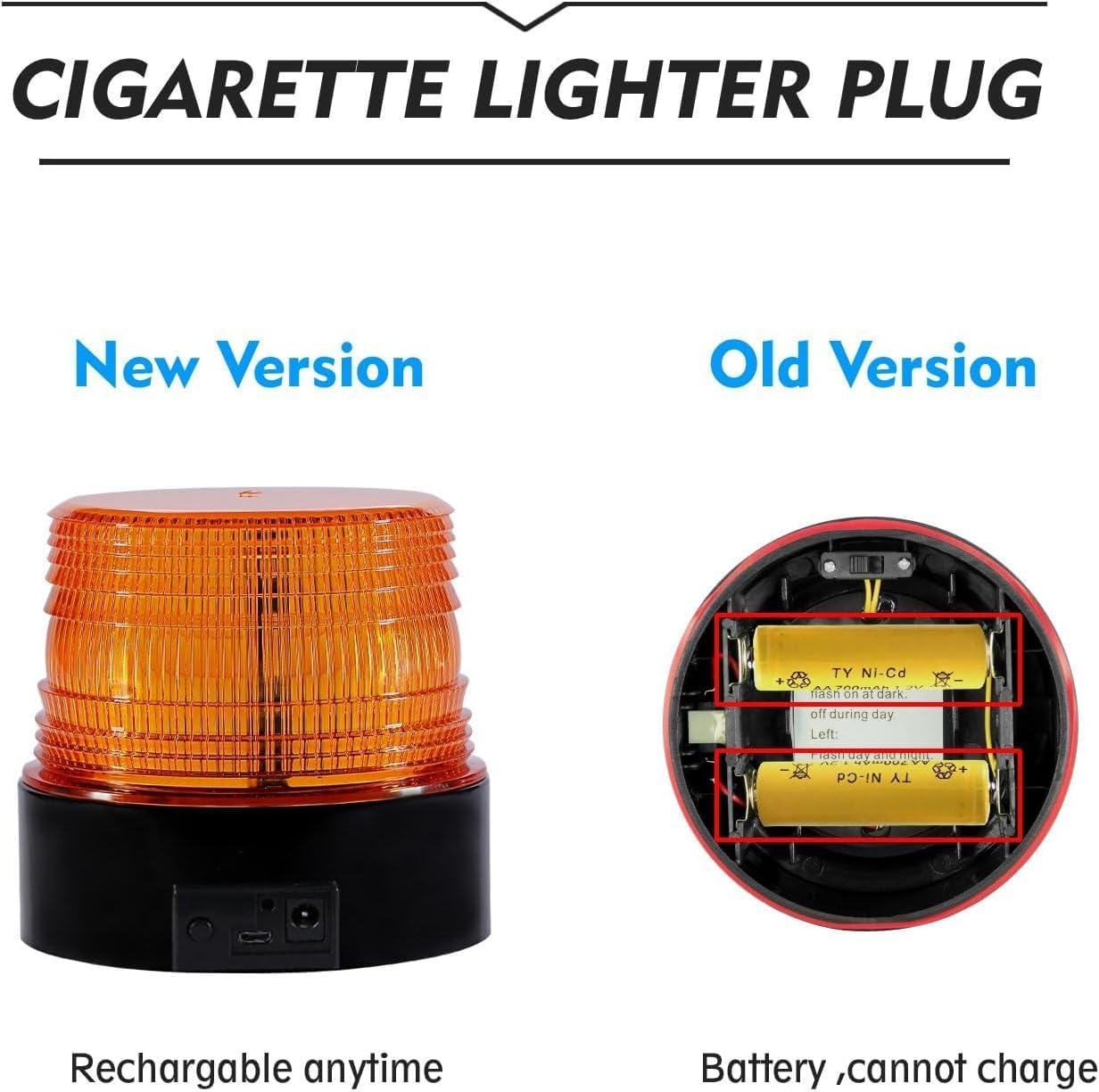 LED Warning Flash Beacon Lights Wireless Strobe Light Amber Emergency Magnetic Flashing Warning Safety Lights Beacon Battery Led Strobe Light, for Truck Vehicle Postal Mail Cars image number 1