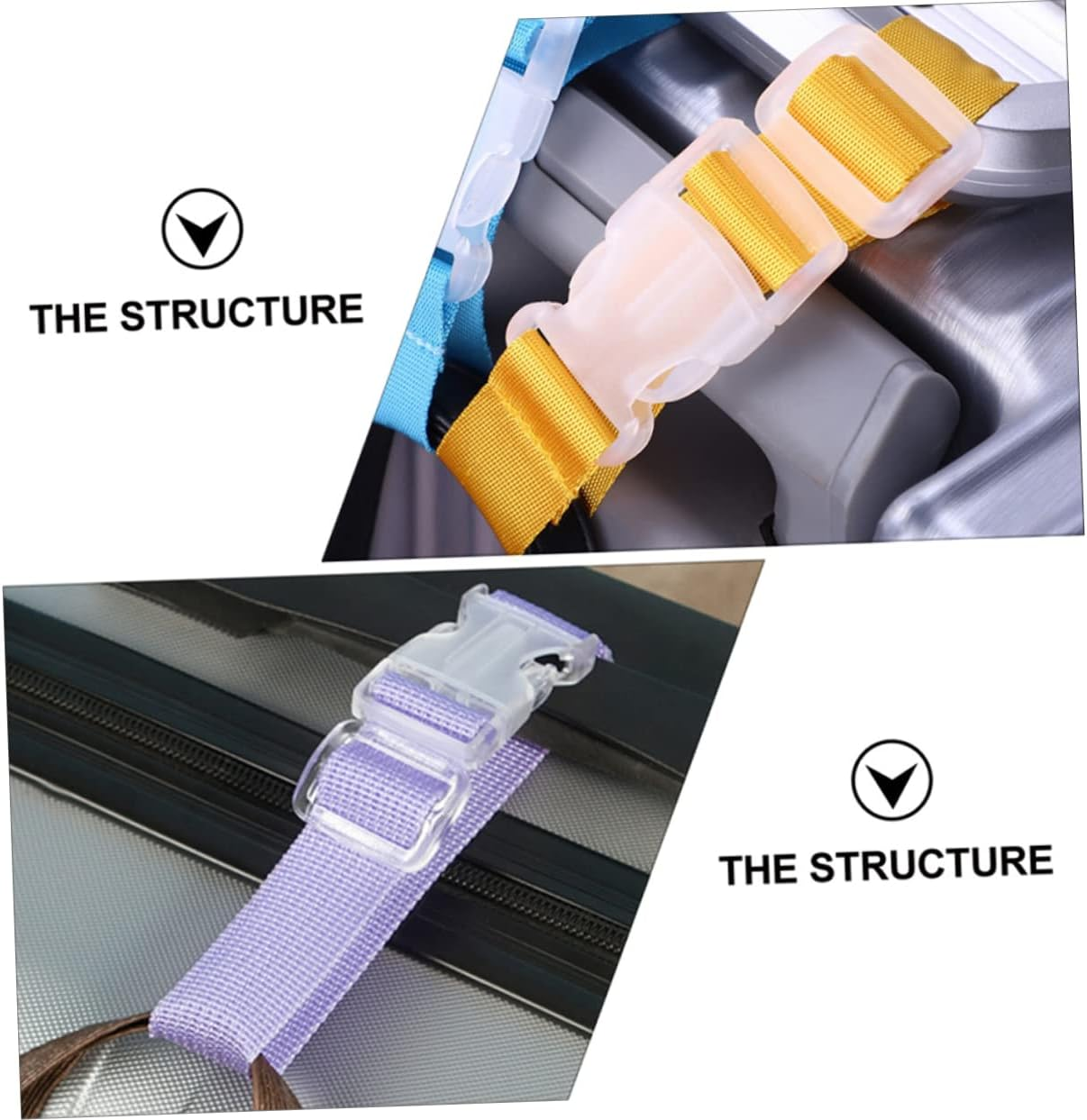 TINEASUR 5Pcs Luggage Buckle Strap Suitcase Belt for Baggage Hanging Buckles Practical Luggage Belts for Suitcase image number 5