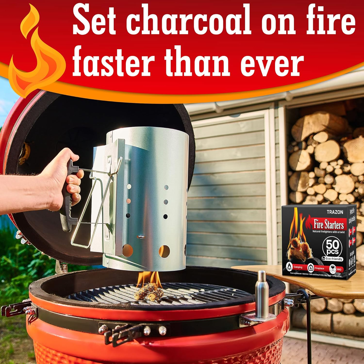 All Natural Wood Fire Starters: Fireplace Camping Charcoal Starter Grill BBQ Chimney Wood Stove Campfires Fire Pit. Fatwood Sticks. Camp Firestarter, Fire Tools. Fire Starter Outdoor/Indoor/Travel image number 3