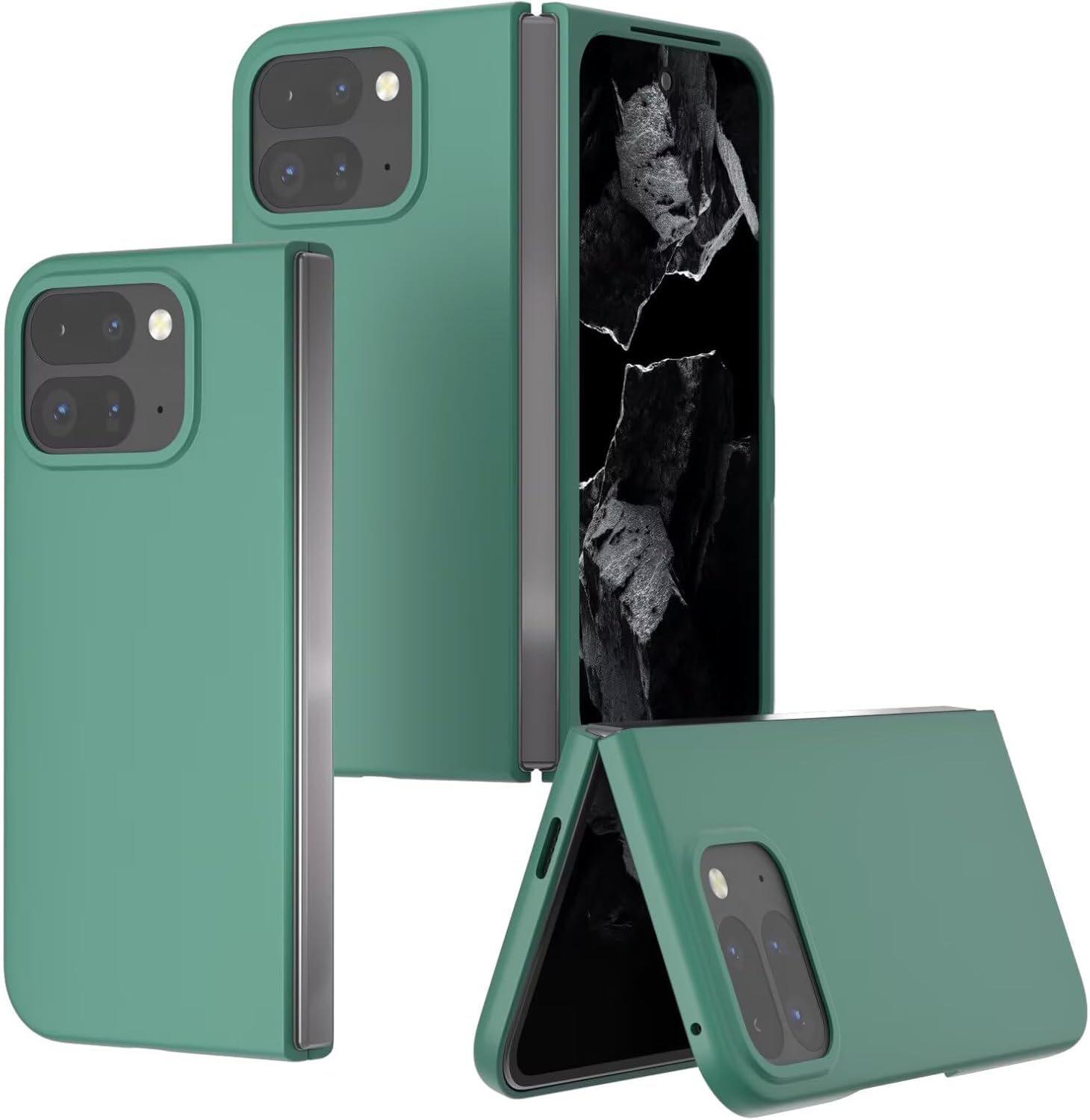 HONLEN Case Suitable for Google Pixel 10 Pro Fold (8 Inches), Hard PC Silicone Mobile Phone Case, Drops and Scratch-Resistant - Orange