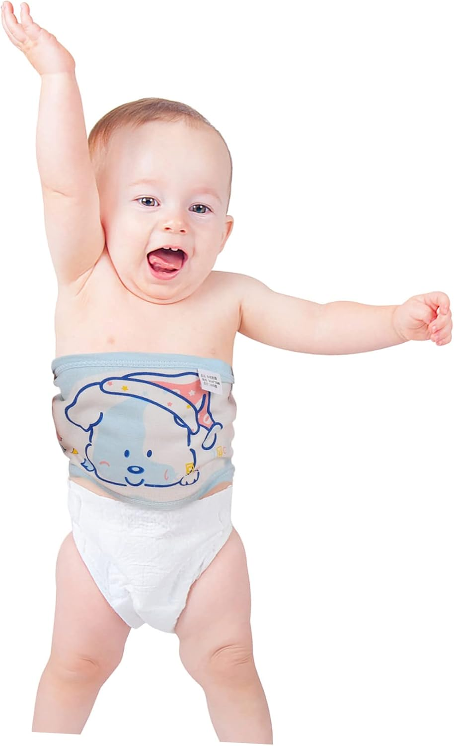 Mikinona 2Pcs Cotton Baby Belly Bands Newborn Belly Navel Belt Soft Breathable Infant Wrap for Newborns Pink and Blue Colors image number 1