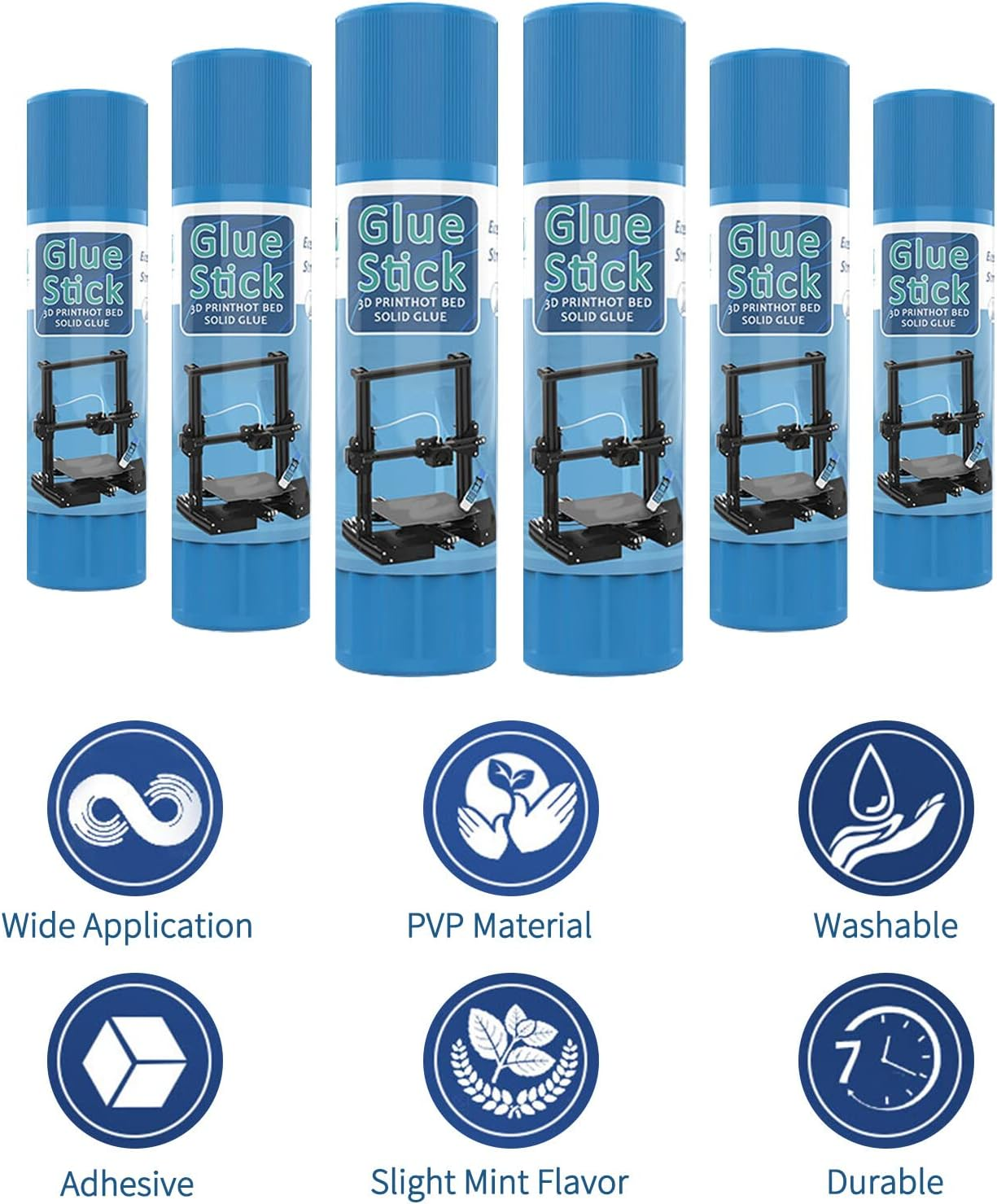 3D Printer Glue Sticks PVP Solid Glue Sticks Washable for Hot Bed Platform Glass Plate Easy Removing 10PCS image number 1