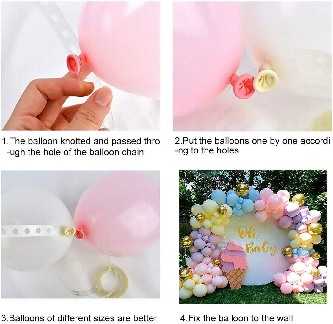 122Pcs Rainbow Balloon Arch Garland Kit - Pink Gold Yellow Blue Purple Latex Balloons with Balloon Accessories for Baby Shower Wedding Birthday Girl Party Decorations