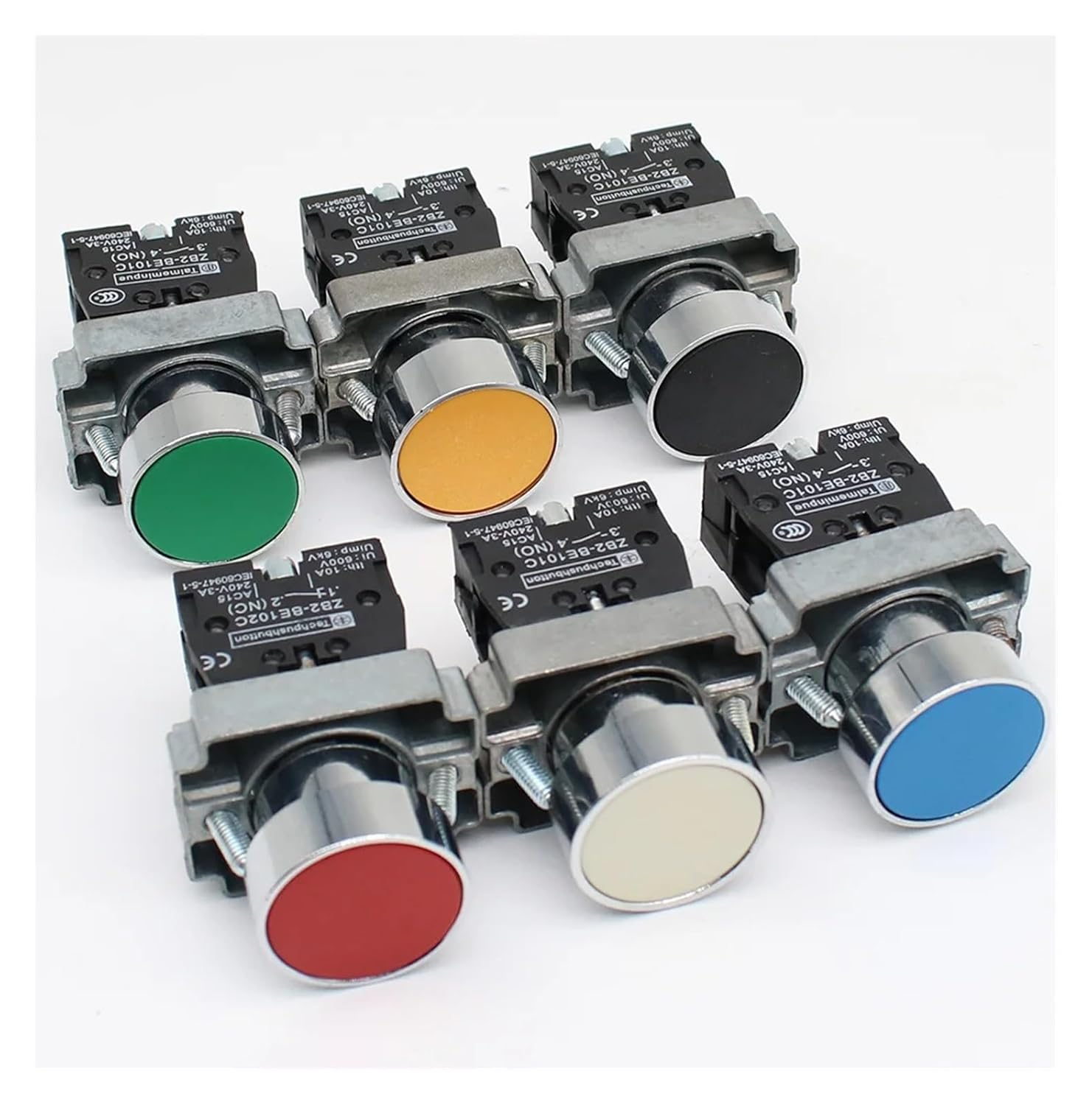 KLVN 22Mm XB2-BA31 XB2-BA42 Momentary Push Button Switch 10A 240V~3A Circular Small Size Flat round Panel NC/NO (Color : XB2 BA 51) image number 1