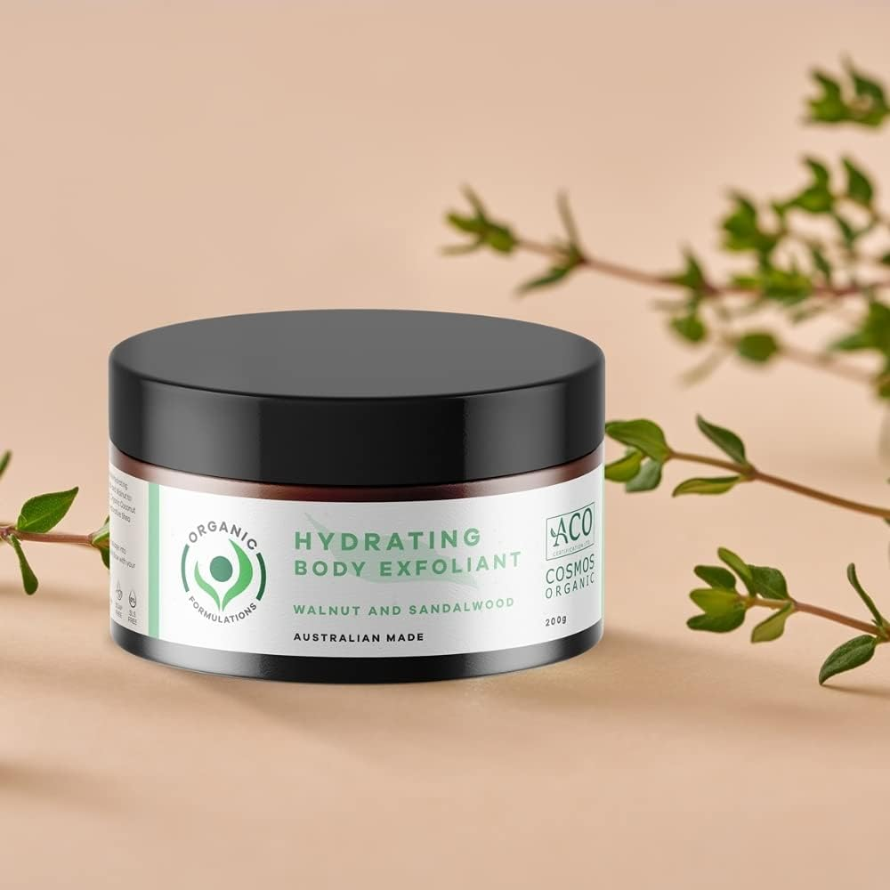 Organic Formulations Hydrating Body Exfoliant with Walnut and Sandalwood 200G