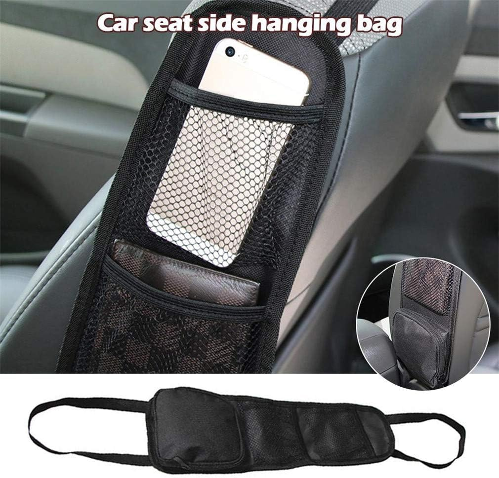 Kartisen Car Seat Side Organizer, Automobile Seat Storage Hanging Bag, Multi-Pocket Drink Holder, Mesh Pocket Car Seat Phone Holder for Cars/Truck (Black) image number 1