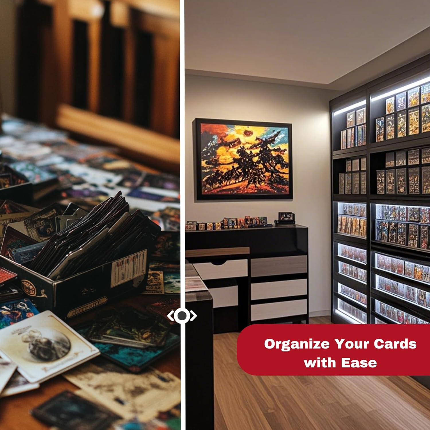 Premium Trading Card Case &ndash; Fits 100+ Sleeved Cards, Secure Hard Shell Deck Box for Collectible Cards, Compatible with MTG, TCG, and More (Black-Blue) image number 3