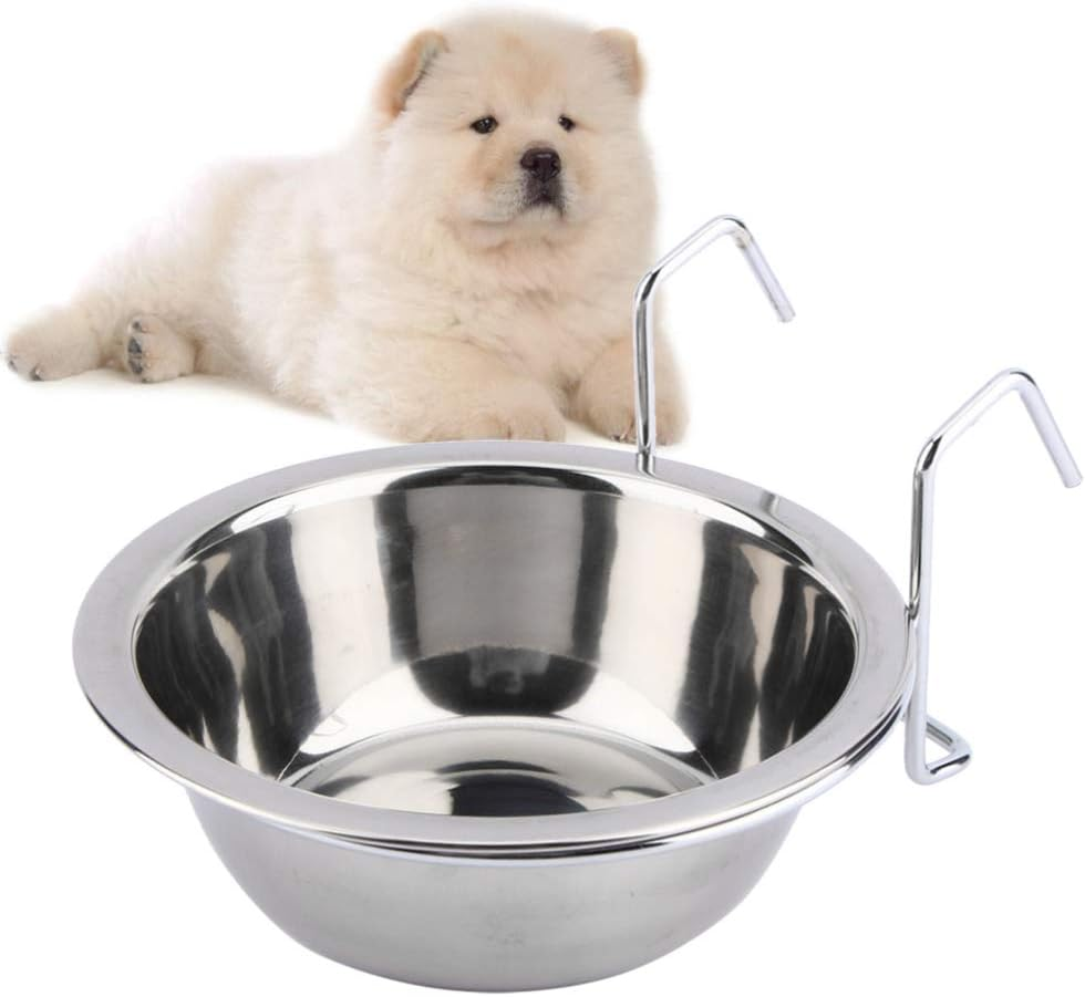 Dog Bowls Stainless Steel Automatic Feeder for Puppies Water Bowl for Puppies Dog Bowls Feeding Bowl for Parrots Coop Cup Stainless Steel Bird Cup Coop Cup Pet Dog Cage image number 4