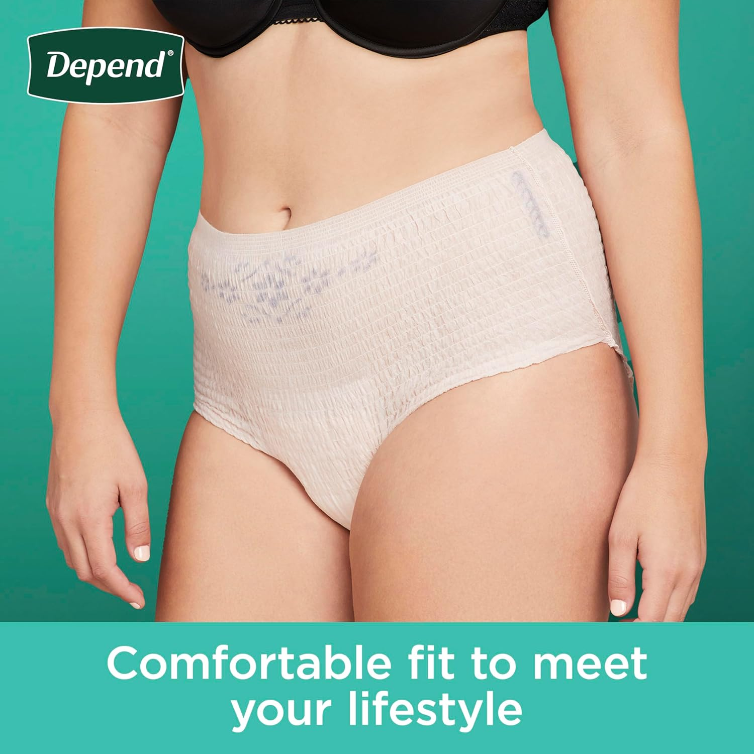 Depend FIT-FLEX Incontinence Underwear for Women, Maximum Absorbency, XL, Tan (Packaging May Vary) image number 3