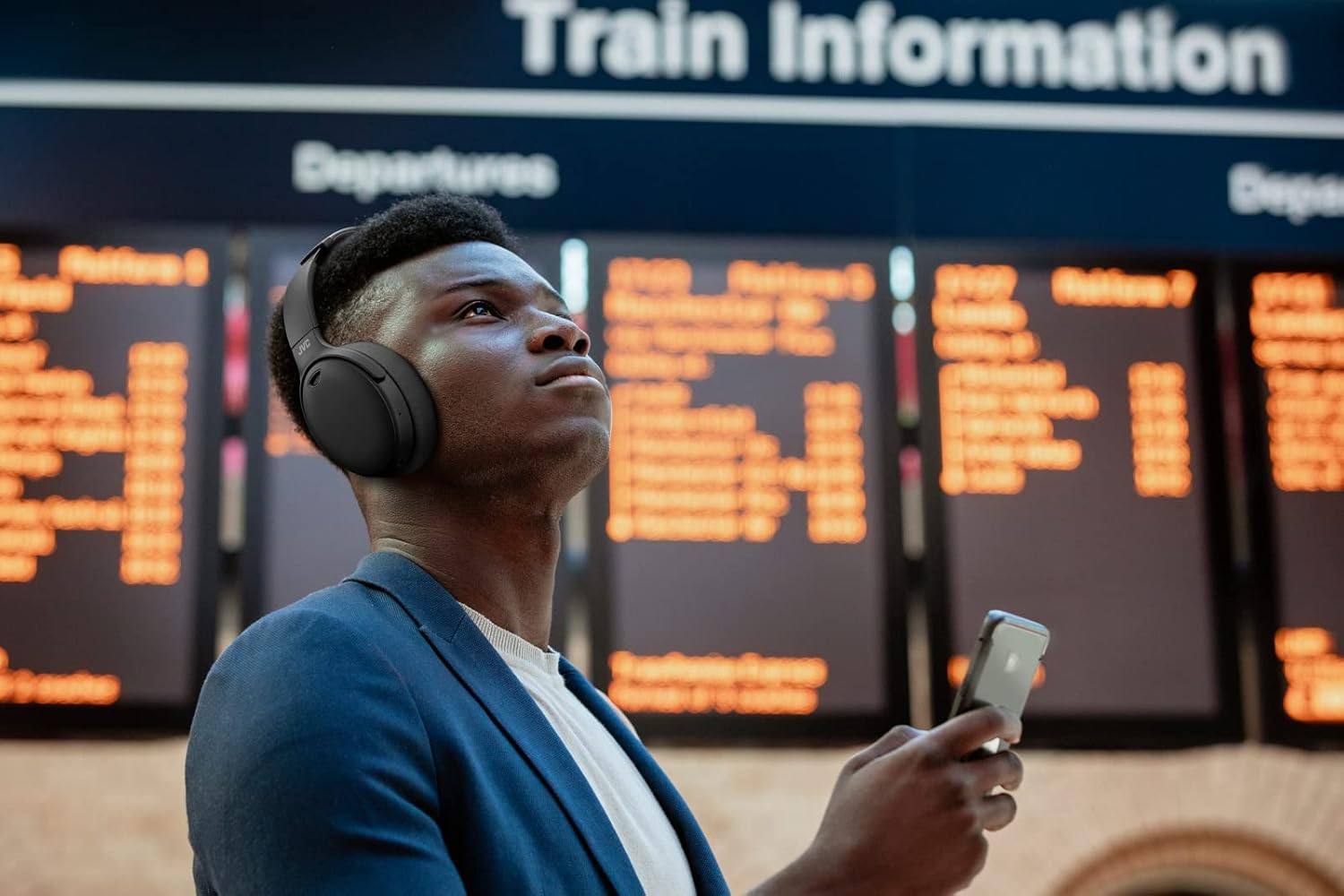 JVC Hybrid Noise Cancelling Wireless Headphones, BT 5.0, 25 Hour Rechargeable Battery, Full Touch Control, Google Assistant Compatible, Automatic Power On, Two-Way Foldable Design - HAS100N (Black) image number 6