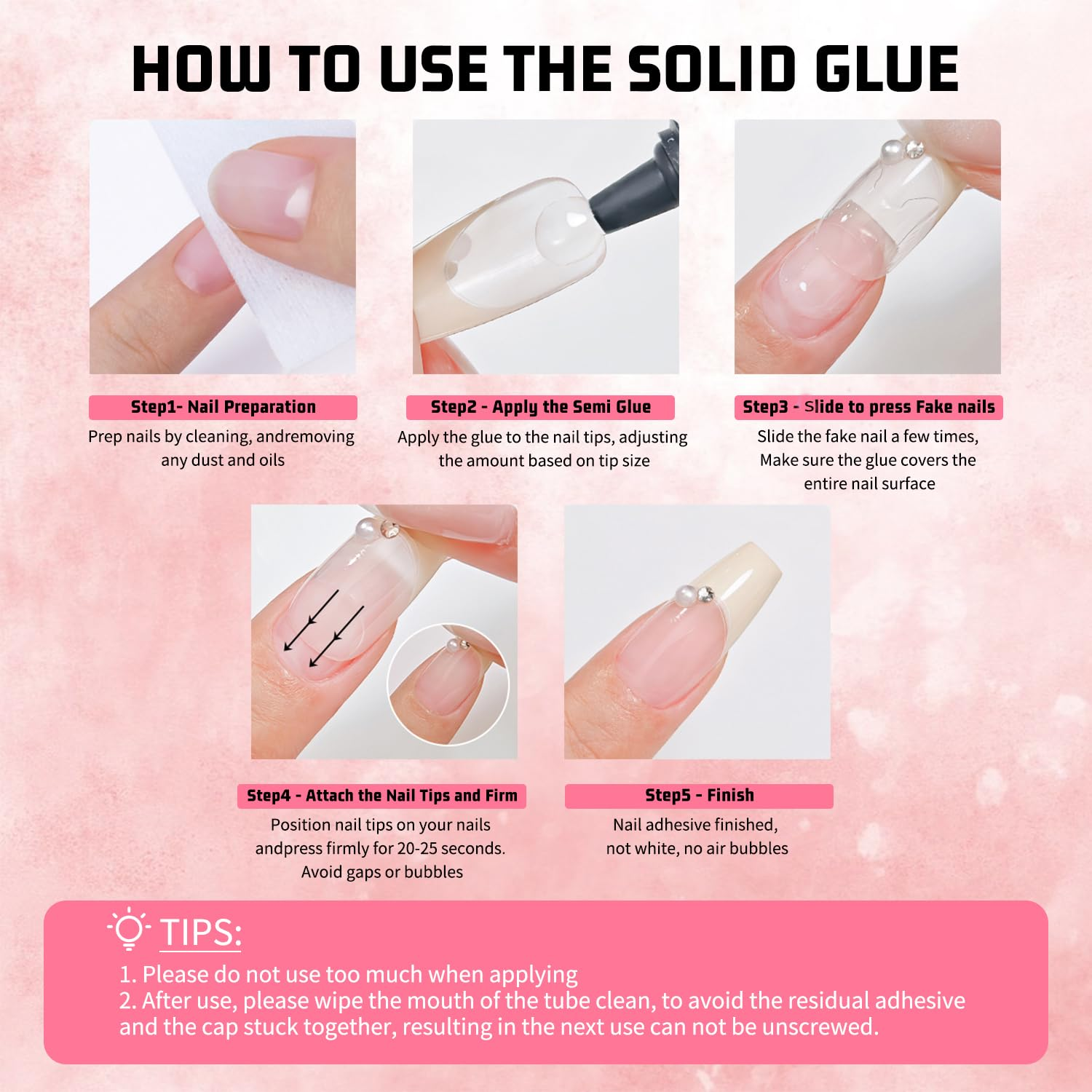 Nail Glue Gel Semi Solid Glue for Press on Nails Long Lasting Strong Glue Gel image number 6