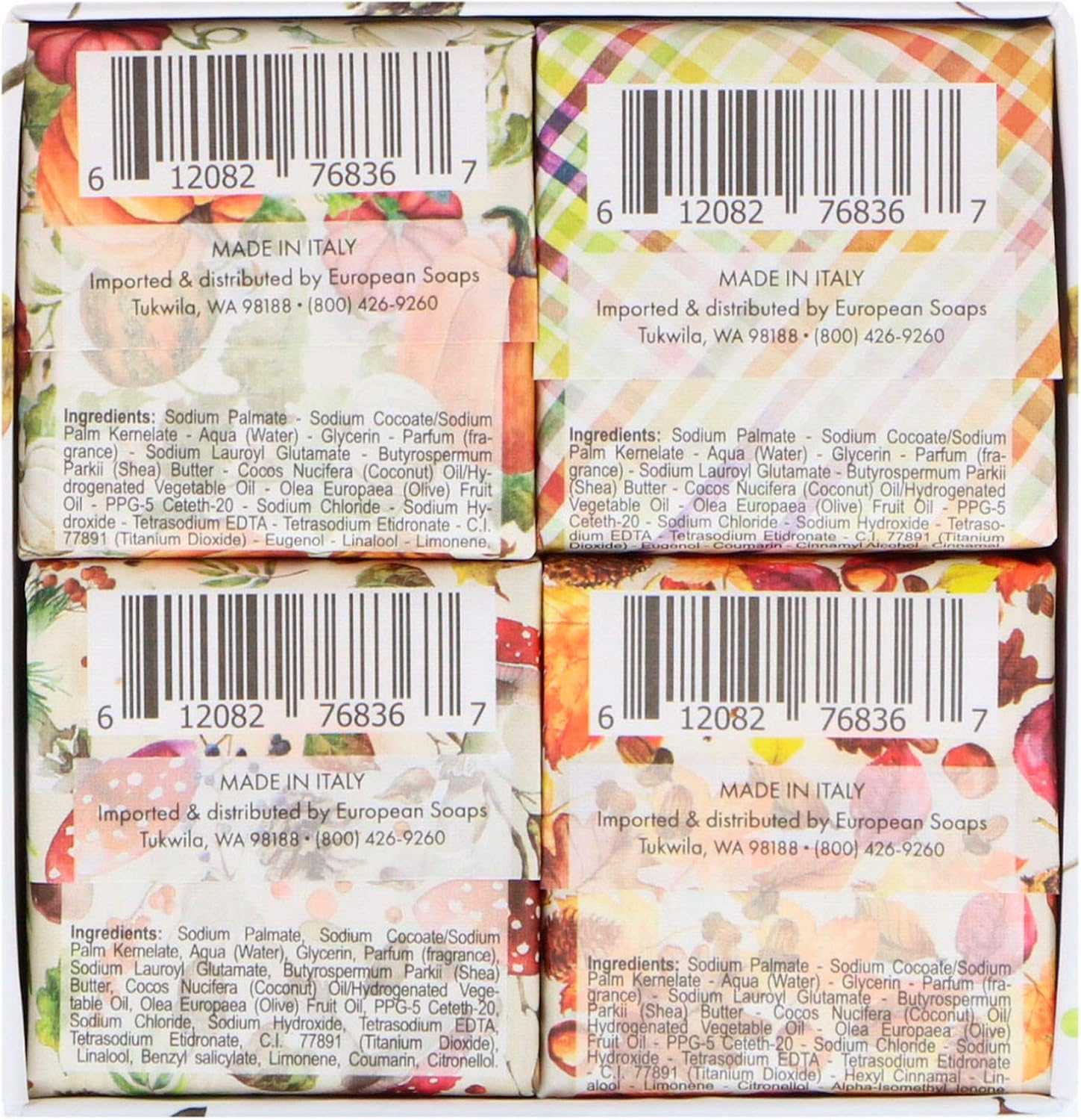 European Soaps LLC via Mercato Autumno Shea Butter Soaps Set 4 Soaps 50 G Each image number 1