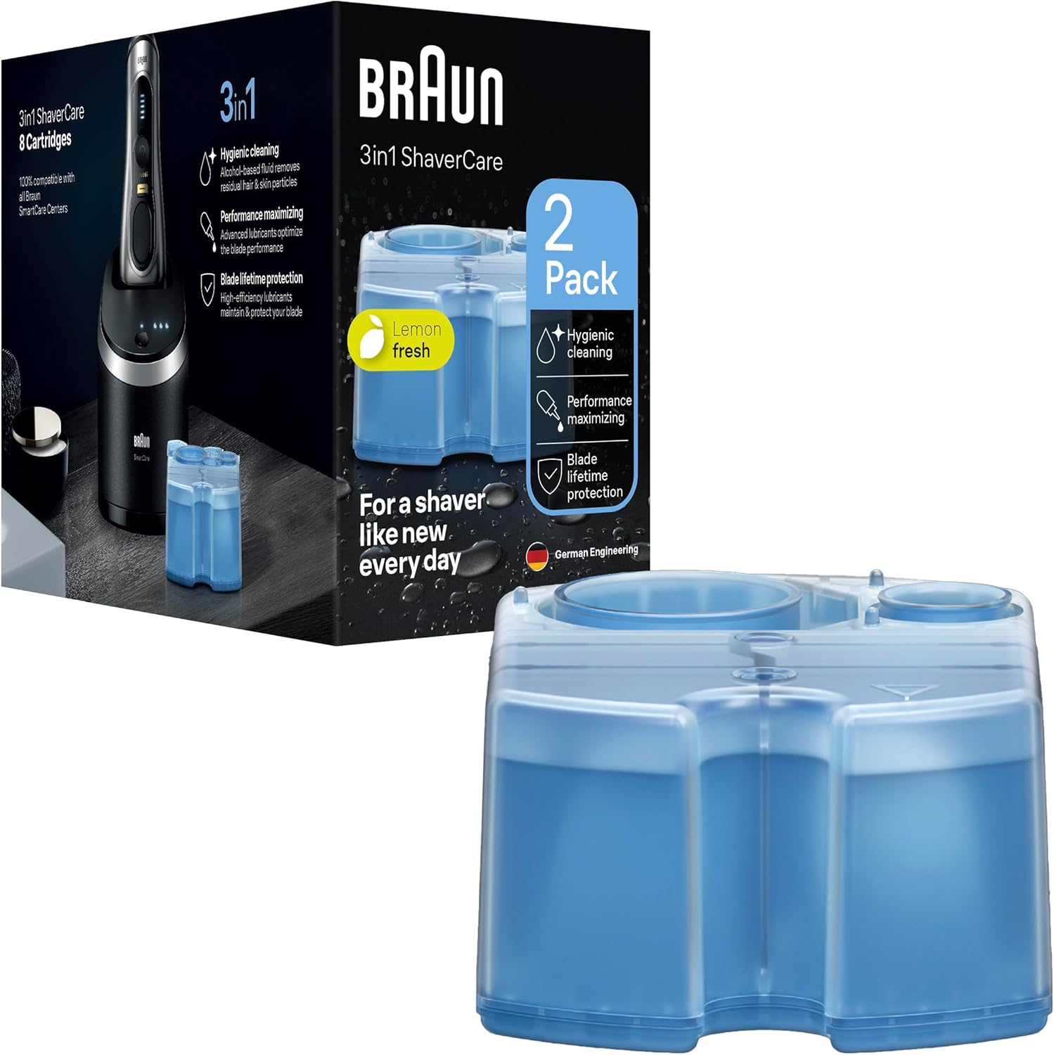 Braun 3In1 Shavercare Smartcare Center Refill Cartridges, Hygienic Cleaning, 2 Pack image number 6