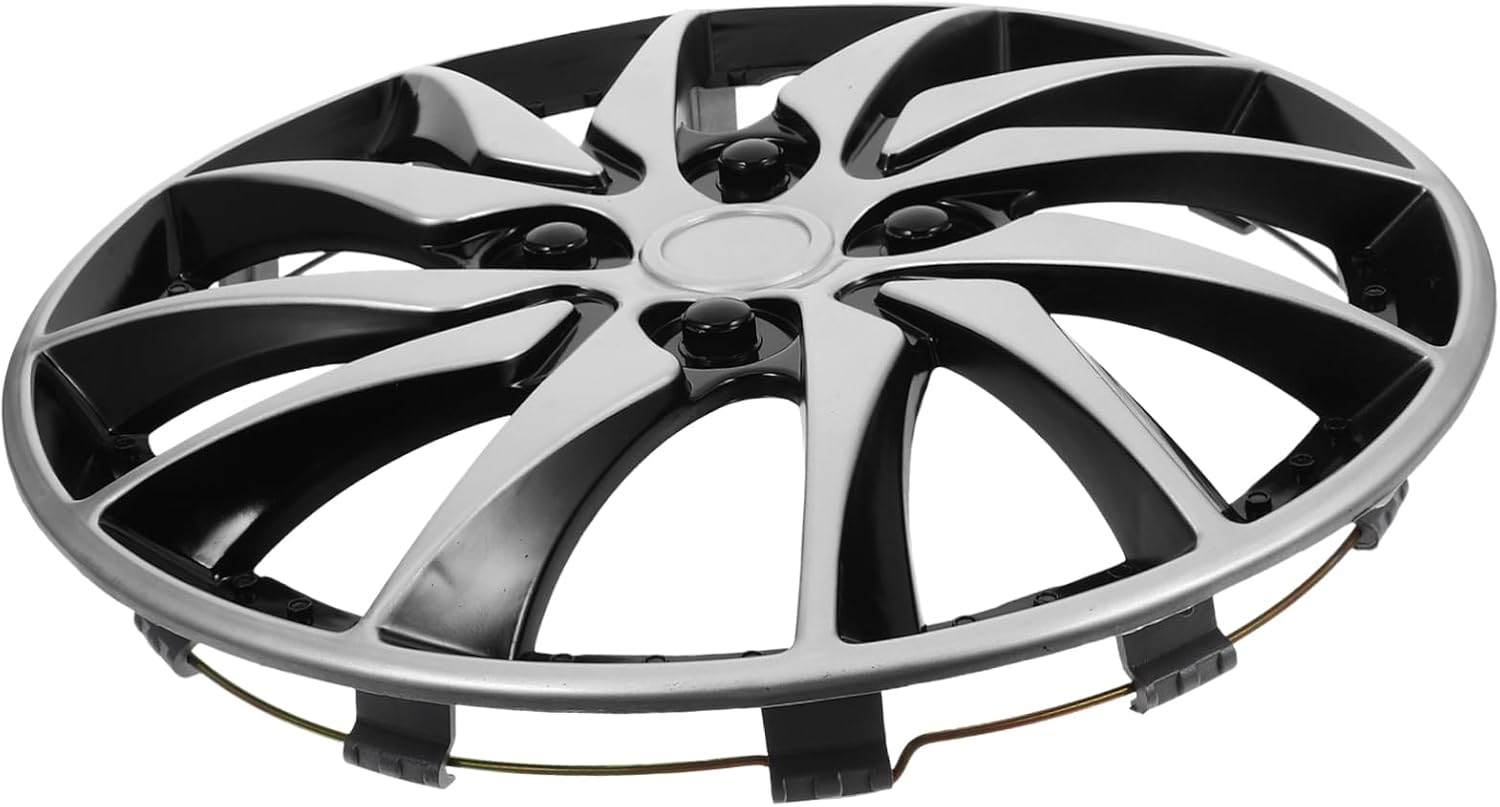 COSMEVIVI 14-Inch Silver Black Automotive Hubcap Wheel Cover Car Rim Hub Case Replacement for 14" Steel Wheels Compatible with Passenger Vehicles