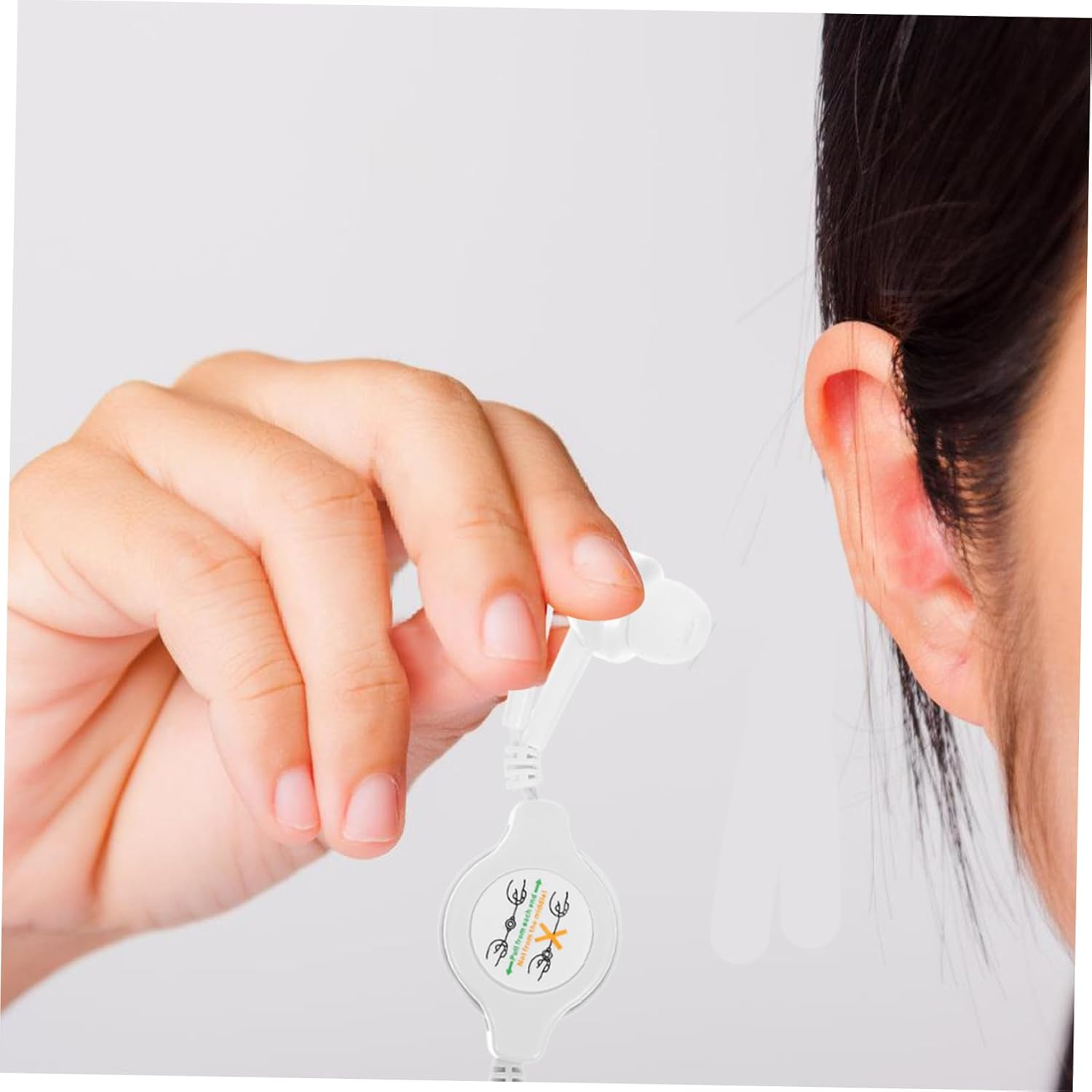 LALAFINA 3Pcs Retractable Earphone Compact In-Ear Earbuds Retractable Cable for Wired Listening Lightweight Design for Travel for Players and Smart Devices