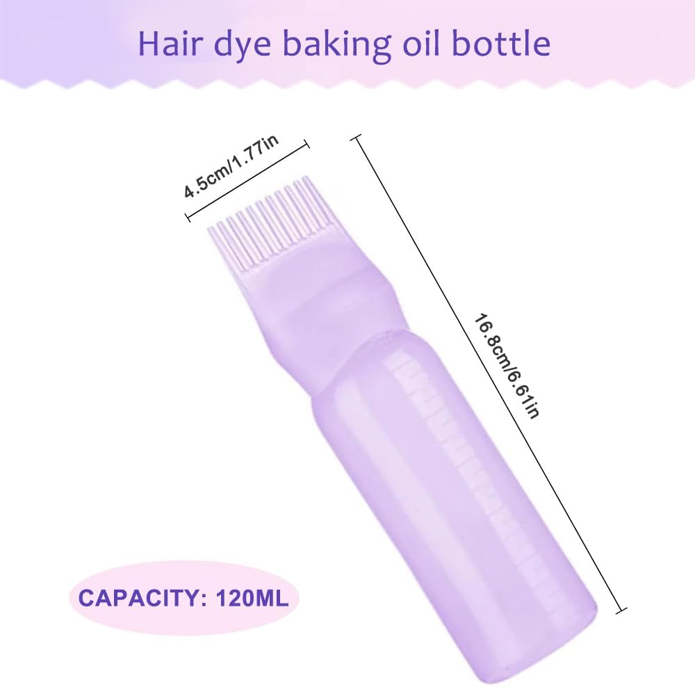 4 Pcs Root Comb Applicator Bottle, 6 Ounce Hair Root Comb Color with Graduated Scale, Hair Coloring, Dye and Scalp Treament image number 4