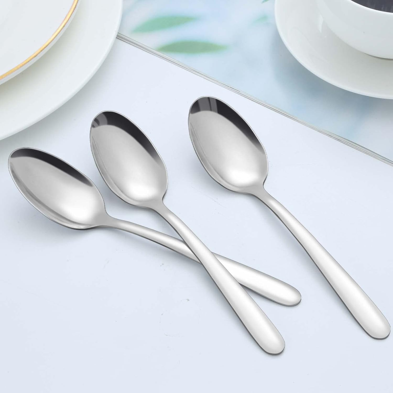 BEWOS 24-Piece Stainless Steel Spoon Set - Smooth & Tough Teaspoons (5.71" /14.5Cm) for Coffee, Espresso, Dessert, Polished & Dishwasher Safe, Ideal for Home, Restaurant, Cafeteria image number 2