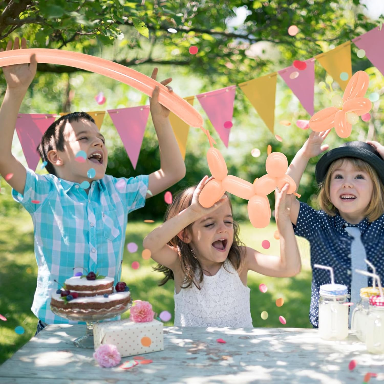 260 Long Balloons 100 Pack Pastel Orange Twisting Animal Balloons Thickening Latex Modeling Long Magic Balloons for Animal Model Weddings Birthdays Festival Party Decorations