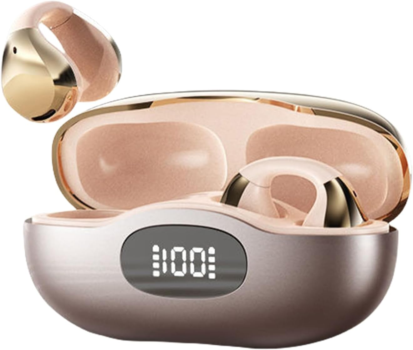 Open Ear Earbuds | Lightweight Sport Headphones | Ergonomic Noise Cancelling Comfortable Earphones Aesthetic Design for Gym Running Workouts Outdoor image number 1