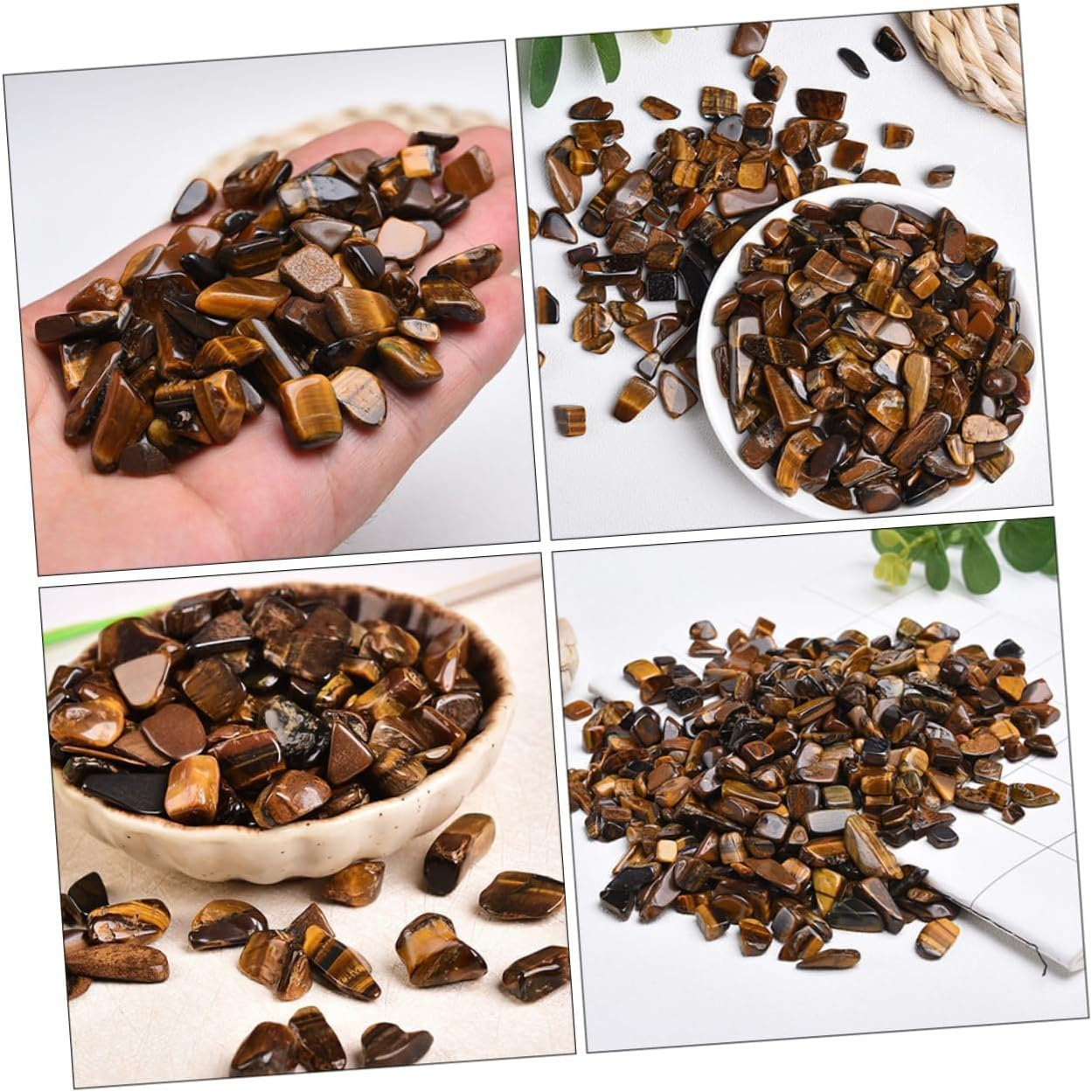 1 Set Yellow Tiger Eye Gravel, Non-Toxic Fish Tank Accessories Decorations, Plant Terrarium, Flower Pots Stones, Bulk Garden Pebble, Decorative Ornamental Pebbles,Aquarium Gravel, Chip Rock (Yellow)