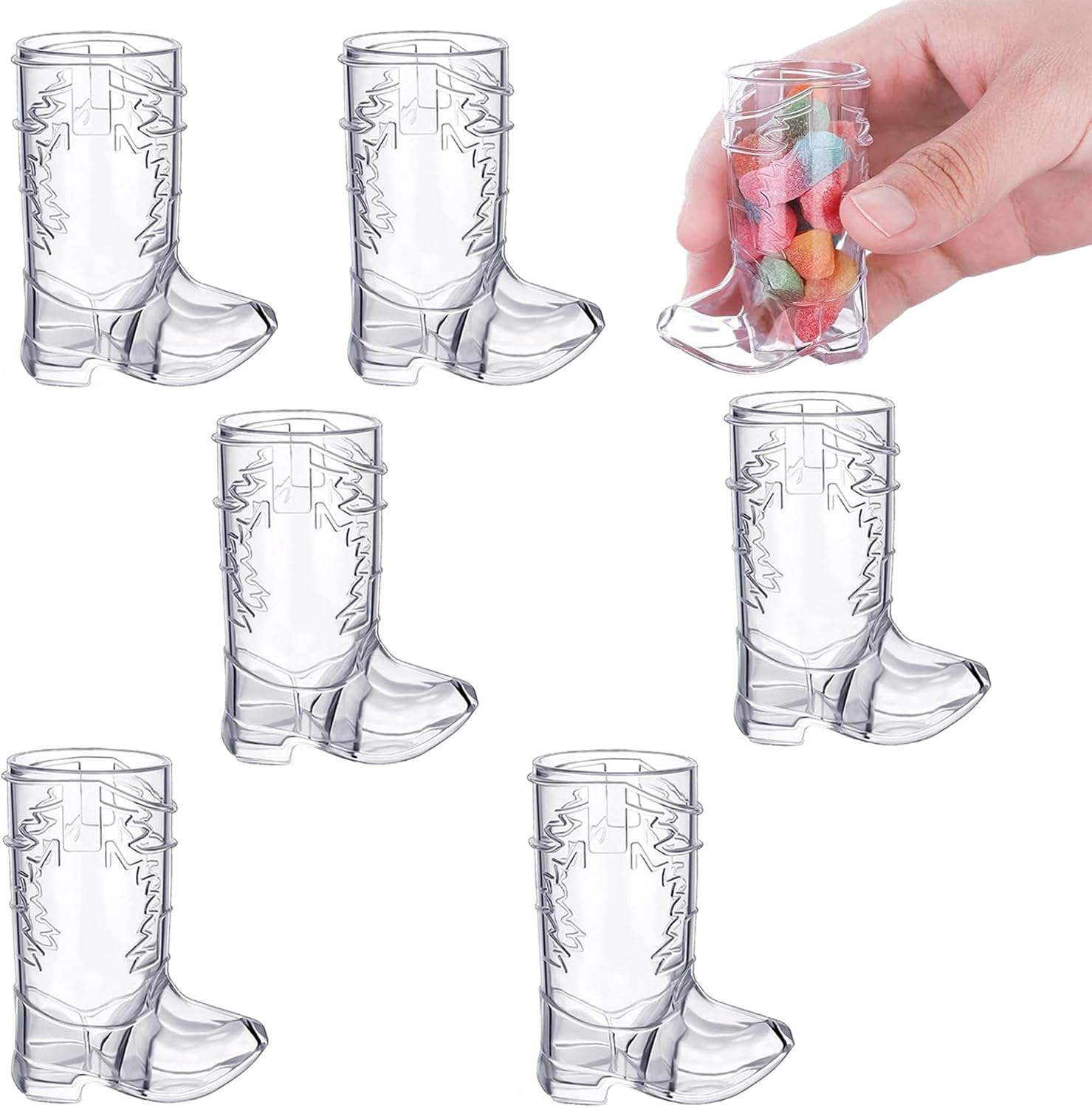 Homiliky Mini Cute Cowboy Boot Shot Glasses, Plastic Western Cowboy Mini Beer Mugs, 6 Pcs 1 Oz Mini Cowboy Boot Cups, for Cowboy Party Bachelorette Party Supplies Wedding Decorations image number 5