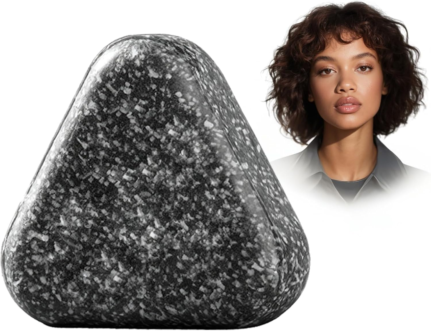 Black Triangular Polygonum Multiflorum Shampoo Bar - Moisturizing & Strengthening | Gentle Cleansing for All Hair Types, Long-Lasting & Travel-Friendly (1Pcs)