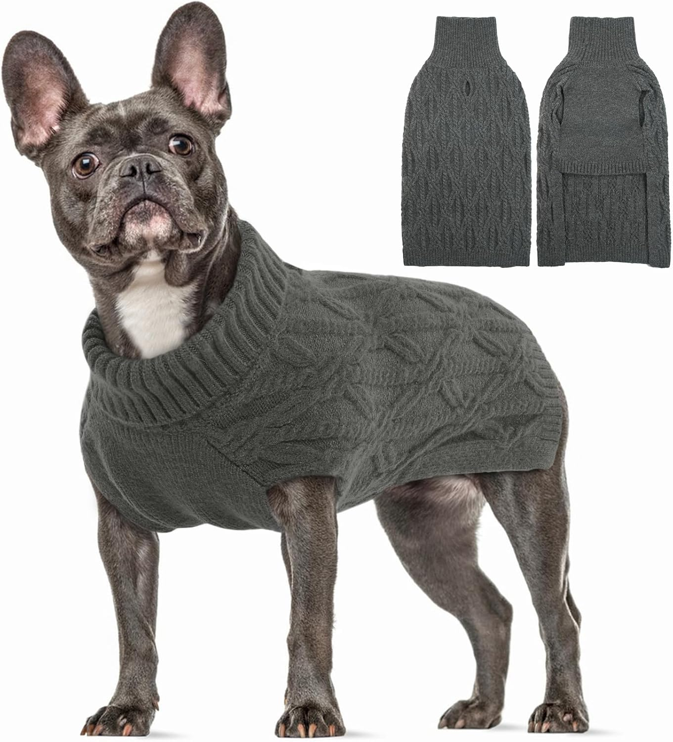Cats, Dog Jumper, Winter Warm Dog Jumper, Coat, Jacket, Vest, Puppy Clothing, Dog Jumper, Christmas Dog Coat, Small Dogs, Chihuahua Jumper (Grey, XS)