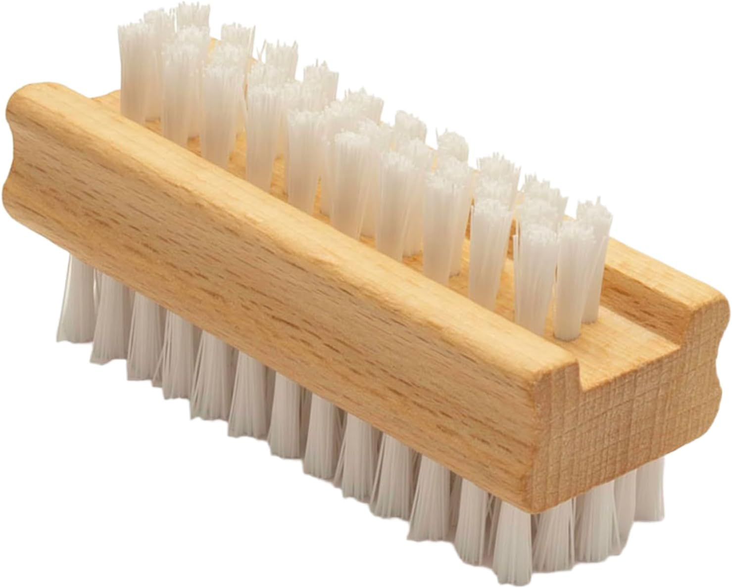 Nail Cleaning Brush - Two Sided Fingernail Brush| Nalil Scrubbing Brushhes | Heavy Duty Stiff Naill Brrush | Non Slip Wooden Hand Scrub for Travel Molded Grip Natural Boar Bristle for Daily Use